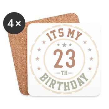 Es ist mein Geschenk zum 23. Geburtstag 23 Jahre - Untersetzer (4er-Set) - Weiß - Vorne