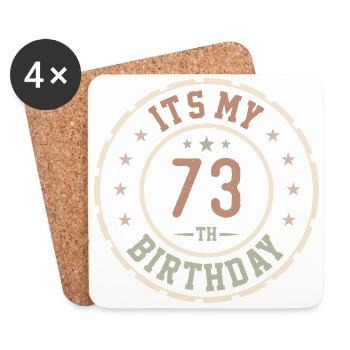 C'est Mon 73e Anniversaire Cadeau 73 Ans - Dessous de verre (lot de 4) - blanc - Devant