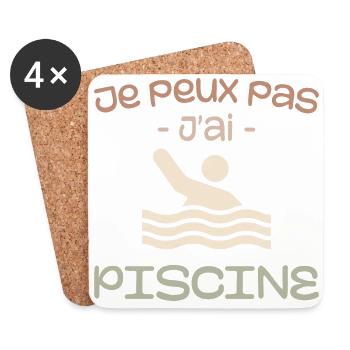 I can't I have a swimming pool - Coasters (set of 4) - white - Front