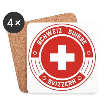 Suisse - Dessous de verre (lot de 4) - blanc - Devant