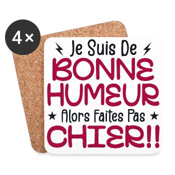 I'm in a good mood so don't piss off! - Coasters (set of 4) - white - Front