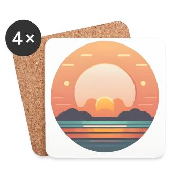 Sérénade au coucher du soleil - Dessous de verre (lot de 4) - blanc - Devant