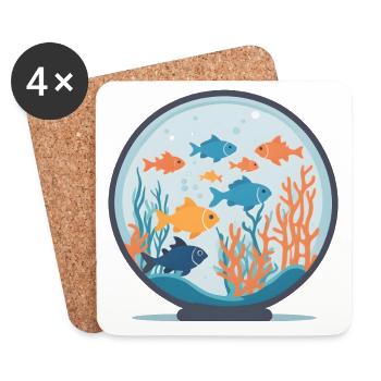 Aqua Harmony - Coasters (set of 4) - white - Front