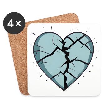 Shattered Affection - Coasters (set of 4) - white - Front