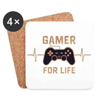 Gamer for life - Coasters (set of 4) - white - Front