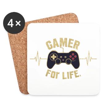 Gamer for life - Coasters (set of 4) - white - Front