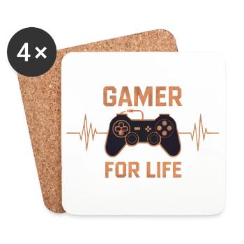 Gamer for life - Coasters (set of 4) - white - Front