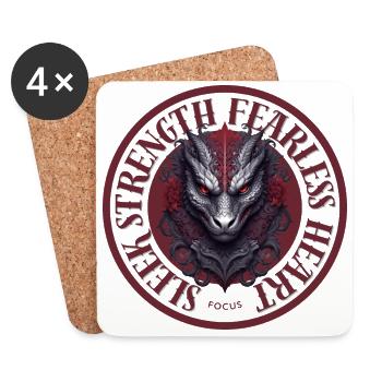 Sleek Strength, Fearless Heart - Untersetzer (4er-Set) - Weiß - Vorne