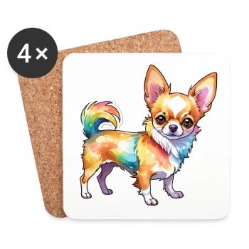 Chihuahua Watercolors - Coasters (set of 4) - white - Front