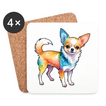 Chihuahua Watercolors - Coasters (set of 4) - white - Front
