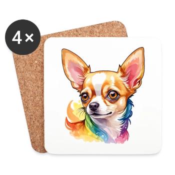 Chihuahua Watercolors - Coasters (set of 4) - white - Front