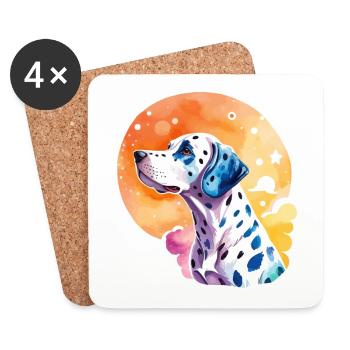 Aquarelles dalmates - Dessous de verre (lot de 4) - blanc - Devant