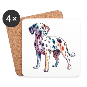 Dalmatian Watercolors - Coasters (set of 4) - white - Front