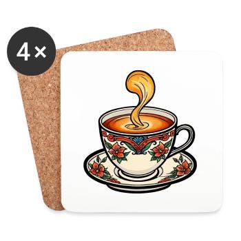 Tasse à thé Neo Traditionnel - Dessous de verre (lot de 4) - blanc - Devant