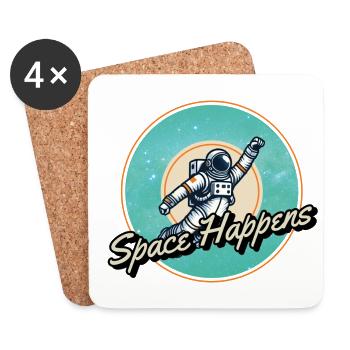 Space Happens logo - Untersetzer (4er-Set) - Weiß - Vorne