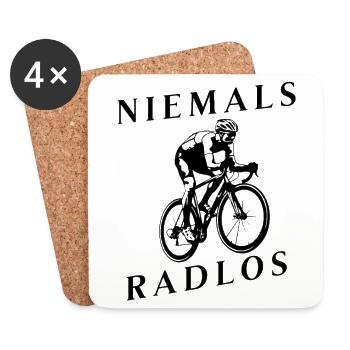 Niemals Radlos - Untersetzer (4er-Set) - Weiß - Vorne