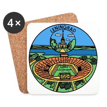 Leningrad - Soviet City - Coasters (set of 4) - white - Front
