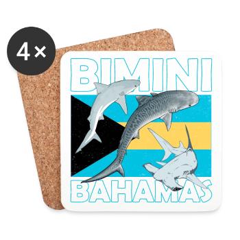 Bimini Drapeau des Bahamas - Dessous de verre (lot de 4) - blanc - Devant