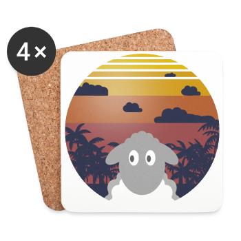 Sheep at sunset - Coasters (set of 4) - white - Front