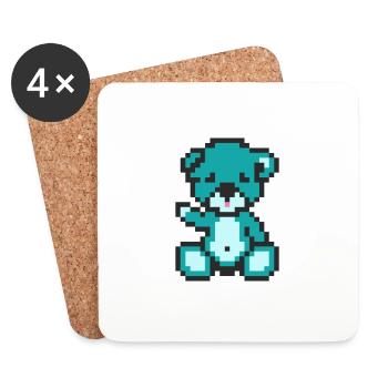 Pixel Bear Alien - Dessous de verre (lot de 4) - blanc - Devant