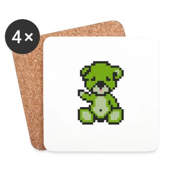 Pixel Bear Landscape - Dessous de verre (lot de 4) - blanc - Devant