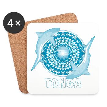 Requin bouledogue des Tonga - Dessous de verre (lot de 4) - blanc - Devant