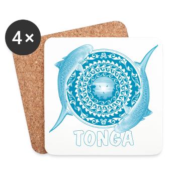 Requin tigre des Tonga - Dessous de verre (lot de 4) - blanc - Devant