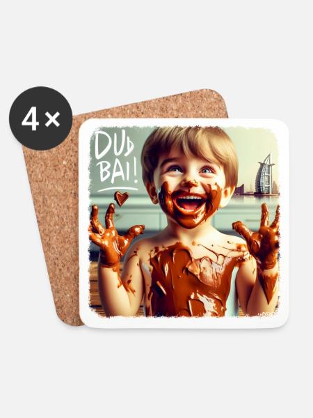 Dubaischokolade - Luxusrausch mit süßer Versuchung - Untersetzer (4er-Set) - Weiß