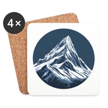 Round mountain, Matterhorn, mountaineering logo - Coasters (set of 4) - white - Front