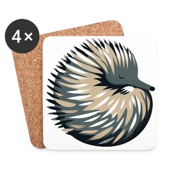 Echidna - Coasters (set of 4) - white - Front