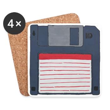 Diskette Retro Vintage Old school 80er 90er - Untersetzer (4er-Set) - Weiß - Vorne