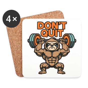Muscle Sloth - Chemise de fitness Don’t Quit - Dessous de verre (lot de 4) - blanc - Devant