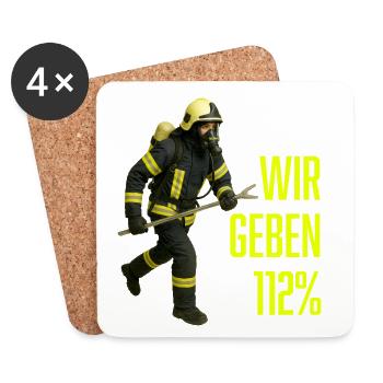 We give 112% Fire Brigade Firefighter Rescue - Coasters (set of 4) - white - Front
