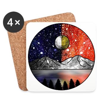 Jour cosmique et nuit cosmique - Dessous de verre (lot de 4) - blanc - Devant
