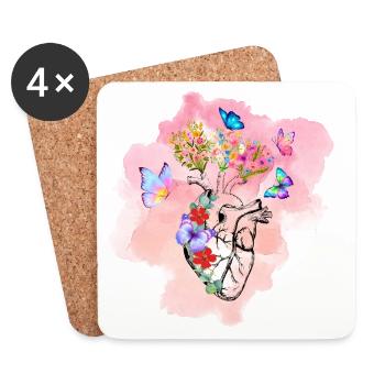 Lovely Heart - Coasters (set of 4) - white - Front