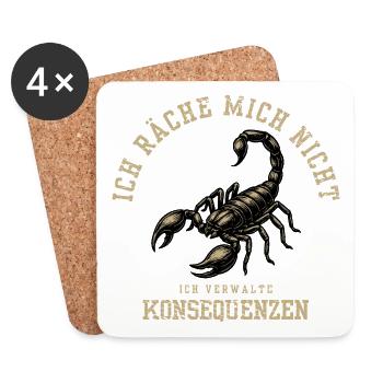 Skorpion – Ich räche mich nicht - Untersetzer (4er-Set) - Weiß - Vorne
