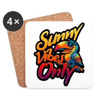 Tukan Tropic Vibes Buntes Sommerdesign im Graffiti - Untersetzer (4er-Set) - Weiß - Vorne
