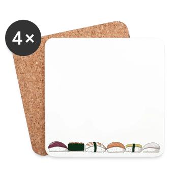 sushi train - Coasters (set of 4) - white - Front