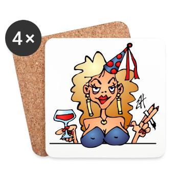 Birthday party - Coasters (set of 4) - white - Front