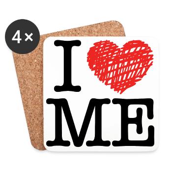 I love me - Dessous de verre (lot de 4) - blanc - Devant