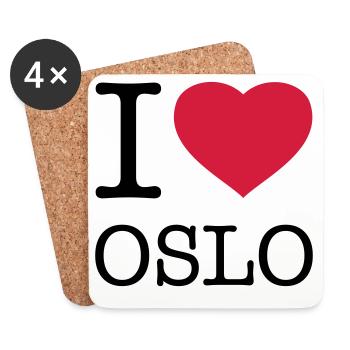 J’AIME OSLO Norvège - Dessous de verre (lot de 4) - blanc - Devant