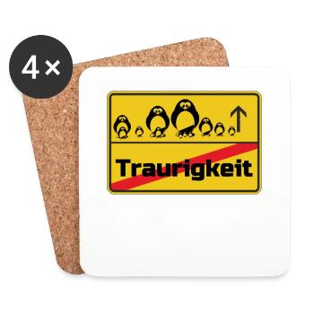 Ortsschild Pinguine Geschenk - Untersetzer (4er-Set) - Weiß - Vorne