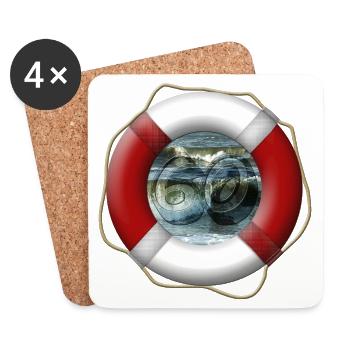 Lifebuoy - 60 years - birthday - Coasters (set of 4) - white - Front