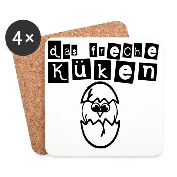 Das freche Küken Freundin Mädchen Kind Geschenk - Untersetzer (4er-Set) - Weiß - Vorne