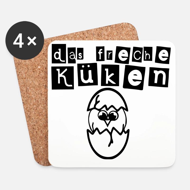Das freche Küken Freundin Mädchen Kind Geschenk - Untersetzer (4er-Set) - Weiß