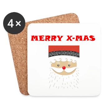 Merry X mas avec Nicholas - Dessous de verre (lot de 4) - blanc - Devant
