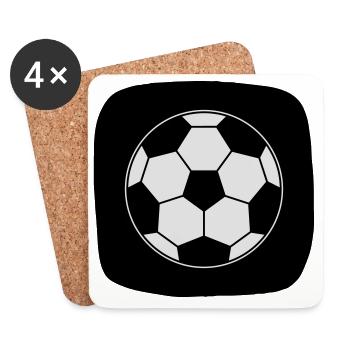 Icône Football Ball Sport Ballon de sport - Dessous de verre (lot de 4) - blanc - Devant
