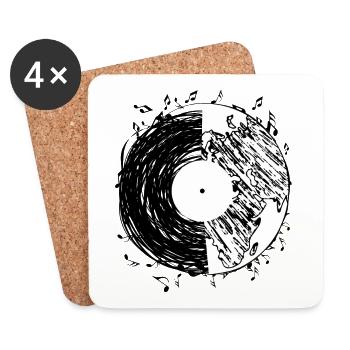 Die Erde hat Musik für diejenigen, die zuhören - Untersetzer (4er-Set) - Weiß - Vorne
