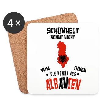 Schönheit kommt aus Albanien - Untersetzer (4er-Set) - Weiß - Vorne