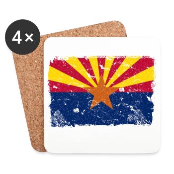 Arizona Vintage Flagge - Untersetzer (4er-Set) - Weiß - Vorne